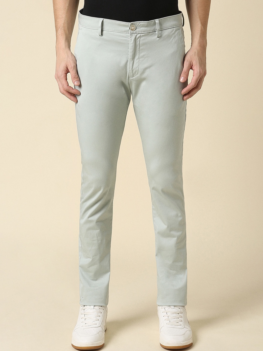 

Allen Solly Men Mid-Rise Slim Fit Trousers, Green