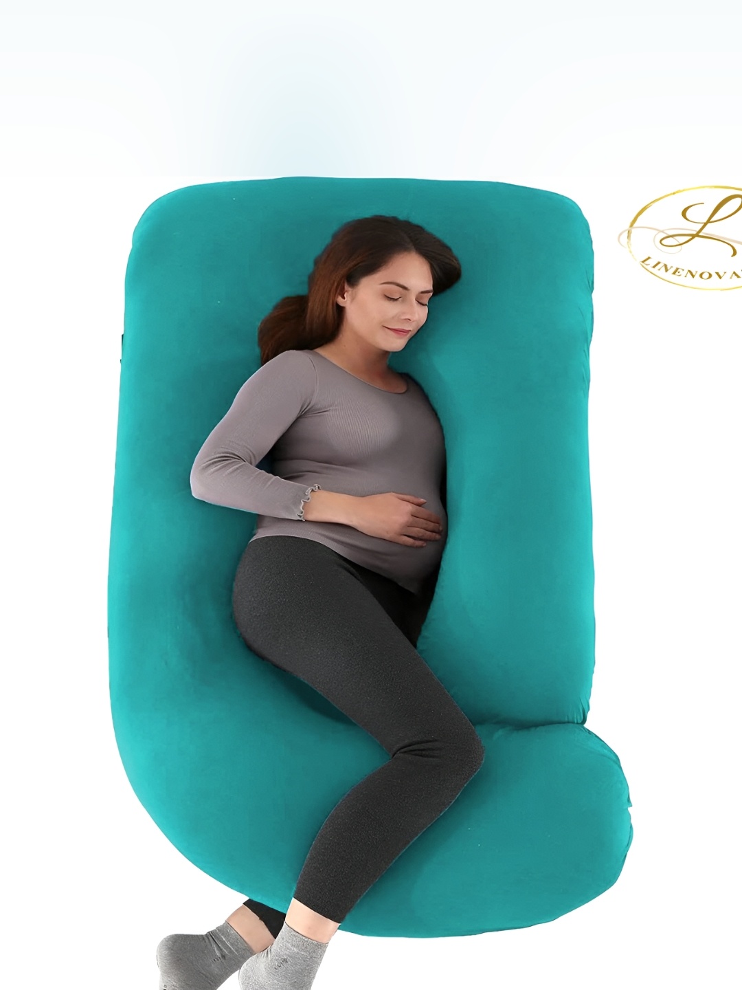 

LINENOVATION Blue Fibre Filled Lightweight Maternity Pillow