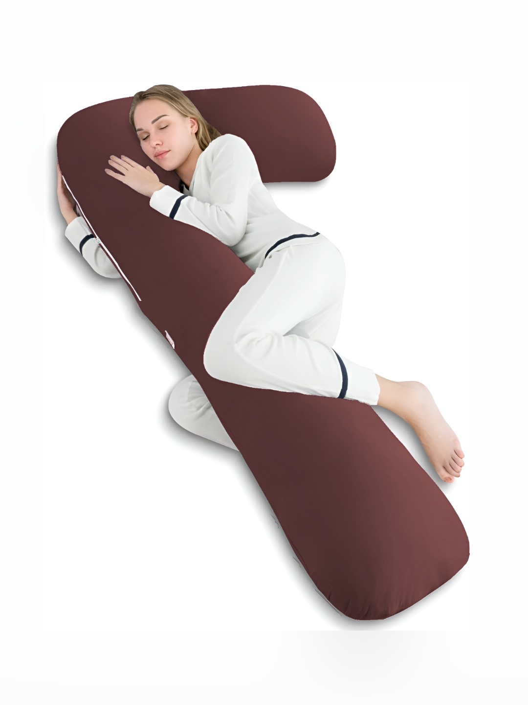 

LINENOVATION Maroon Fibre Filled Polycotton Lightweight Maternity Pillow