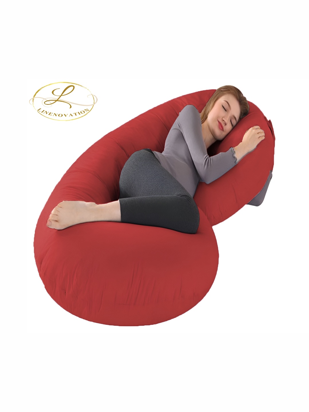 

LINENOVATION Red Fibre Filled Lightweight Maternity Pillow