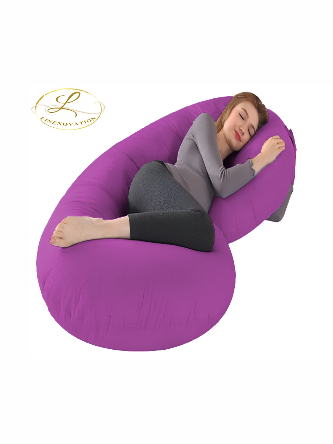 

LINENOVATION Purple Fibre Filled Lightweight Maternity Pillow