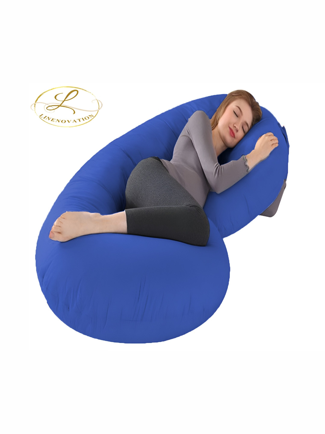 

LINENOVATION Blue Fibre Filled Lightweight Maternity Pillow