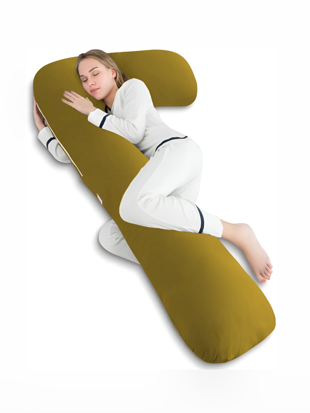 

LINENOVATION Olive Green Fibre Filled Lightweight Maternity Pillow