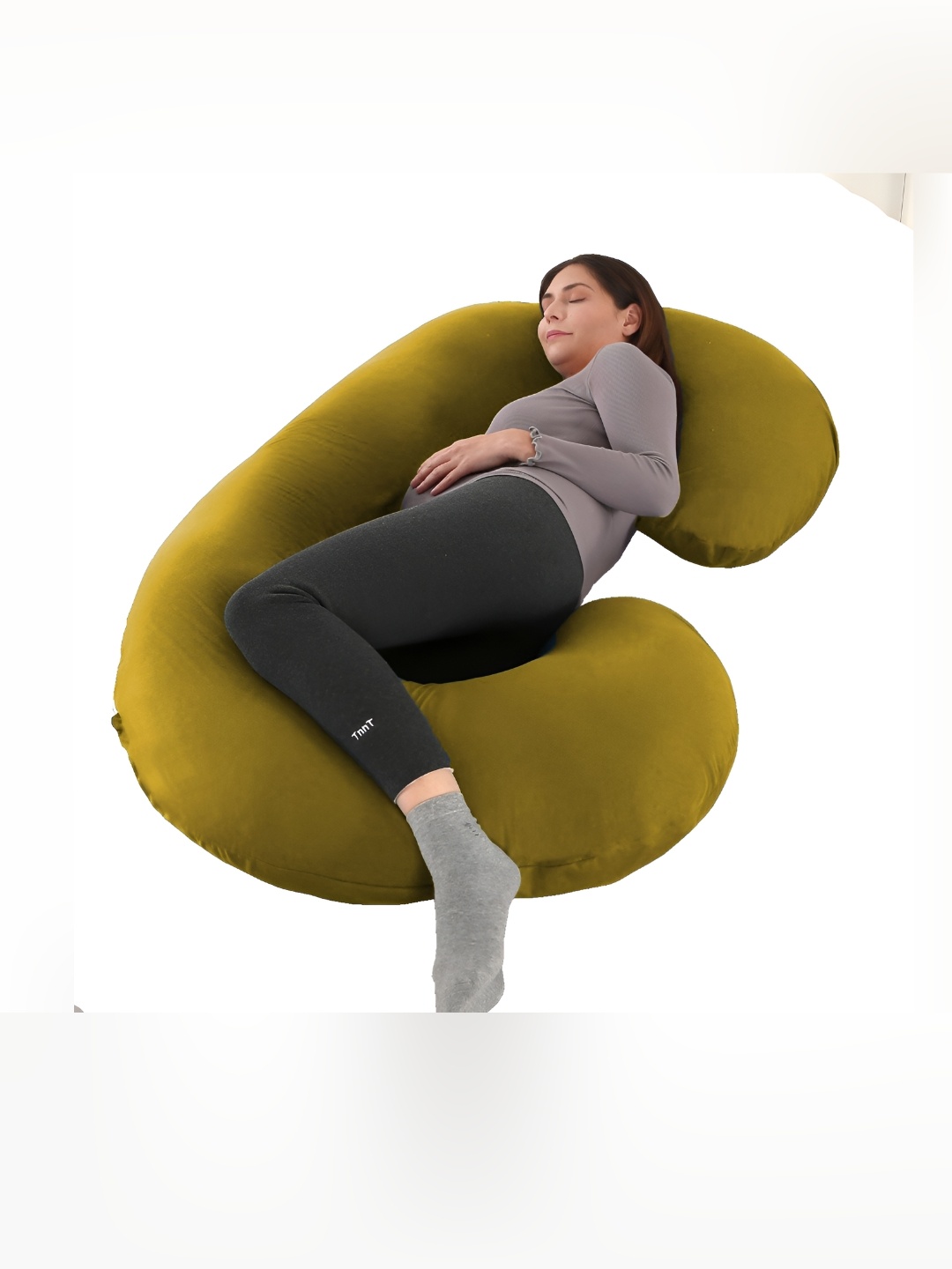 

LINENOVATION Olive Green Fibre Filled Lightweight Maternity Pillow