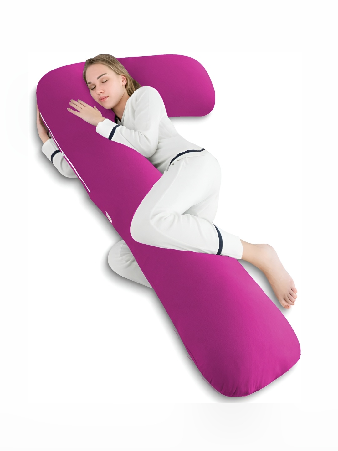 

LINENOVATION Pink Fibre Filled Polycotton Lightweight Maternity Pillow