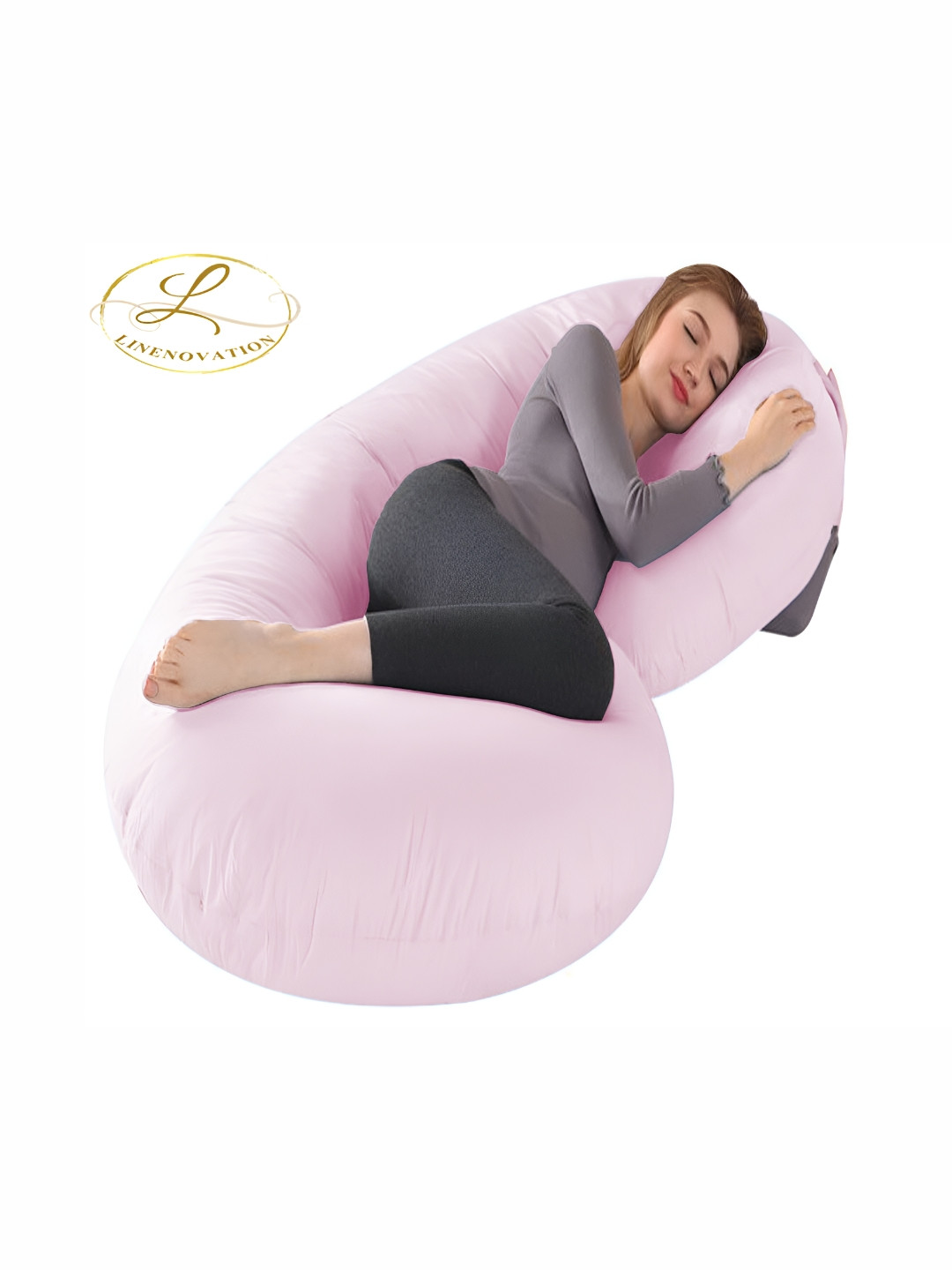 

LINENOVATION Pink Fibre Filled Lightweight Maternity Pillow