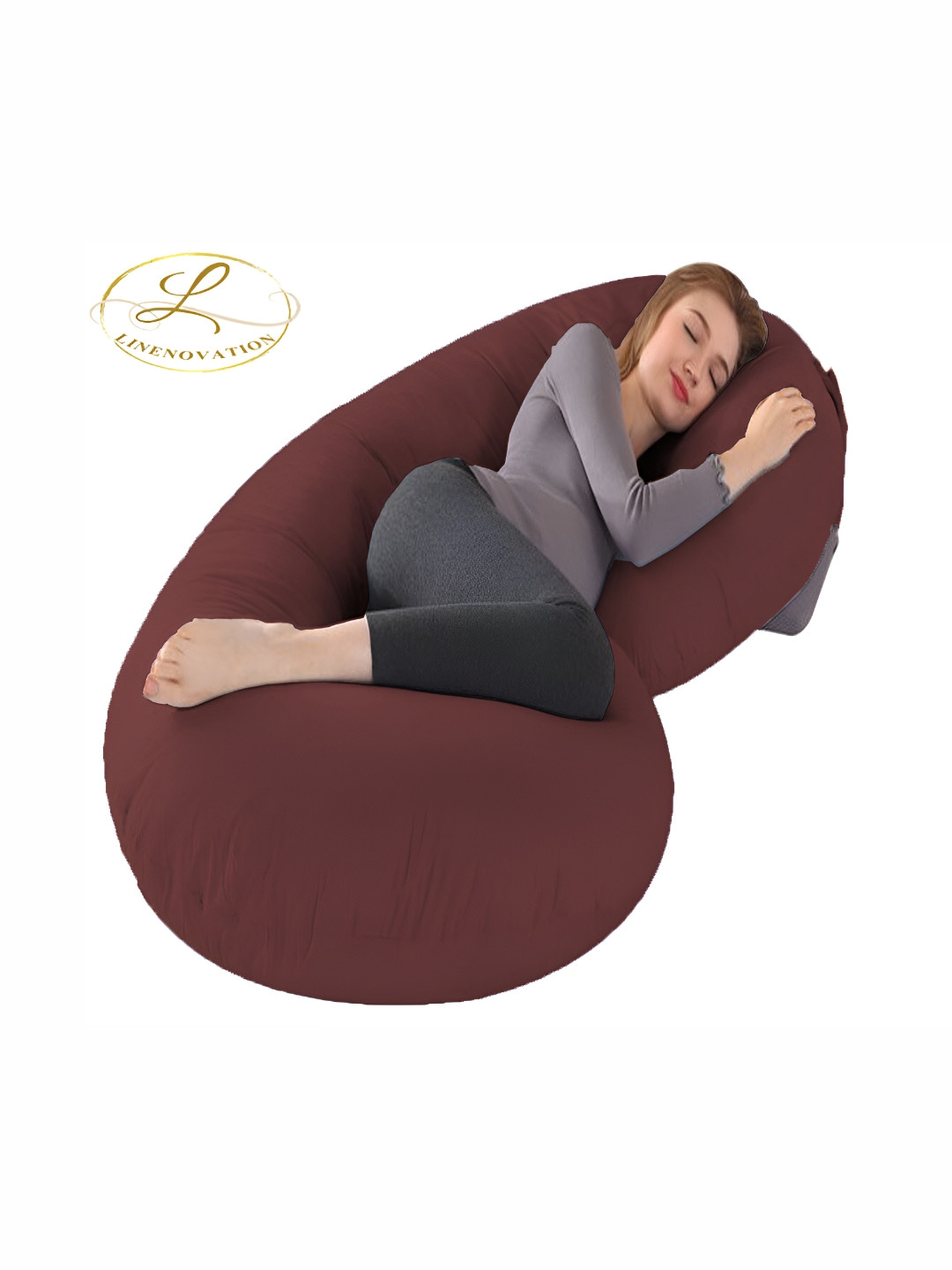 

LINENOVATION Maroon Fibre Filled Lightweight Maternity Pillow