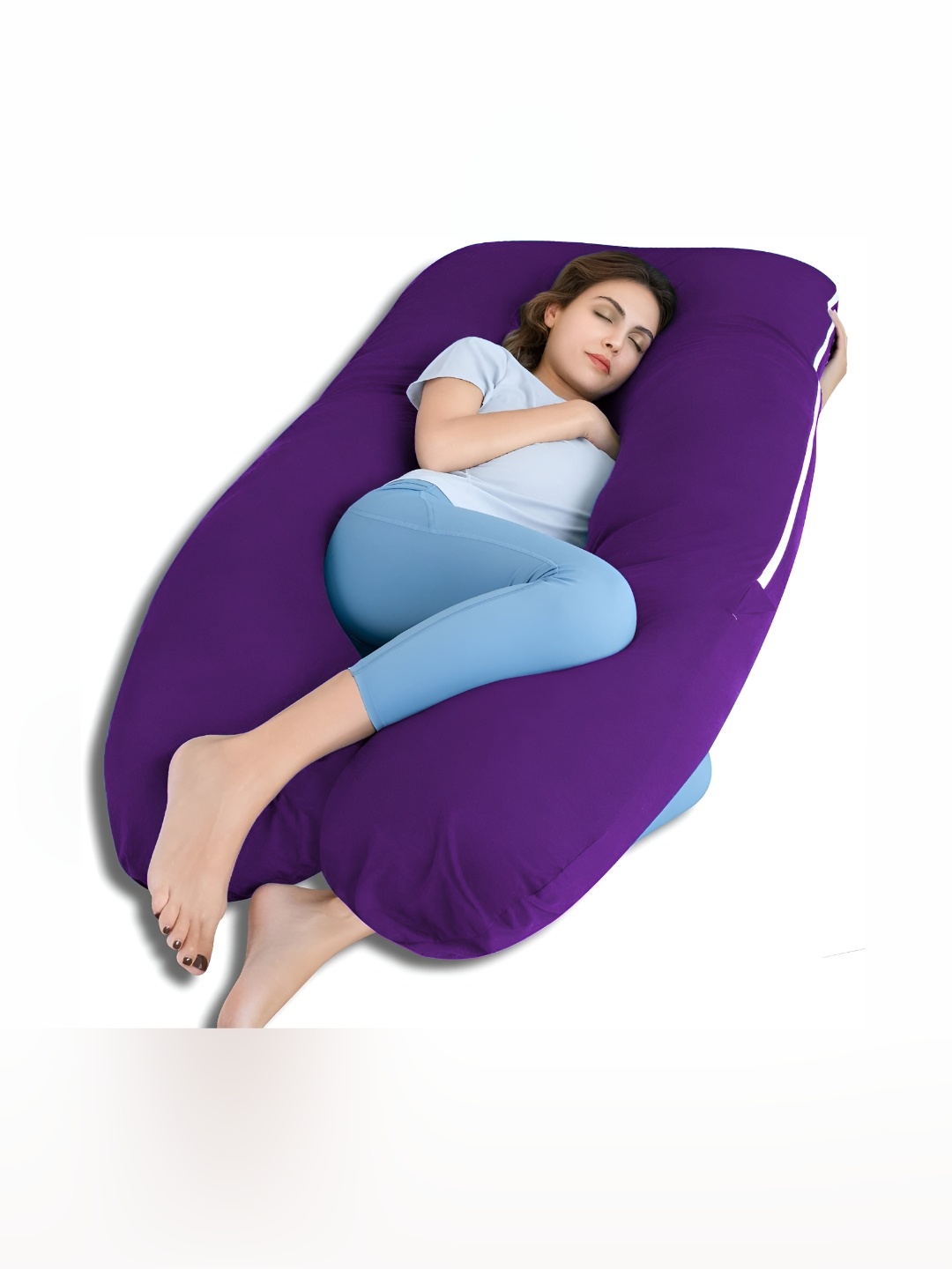 

LINENOVATION Purple Fibre Filled Lightweight Maternity Pillow