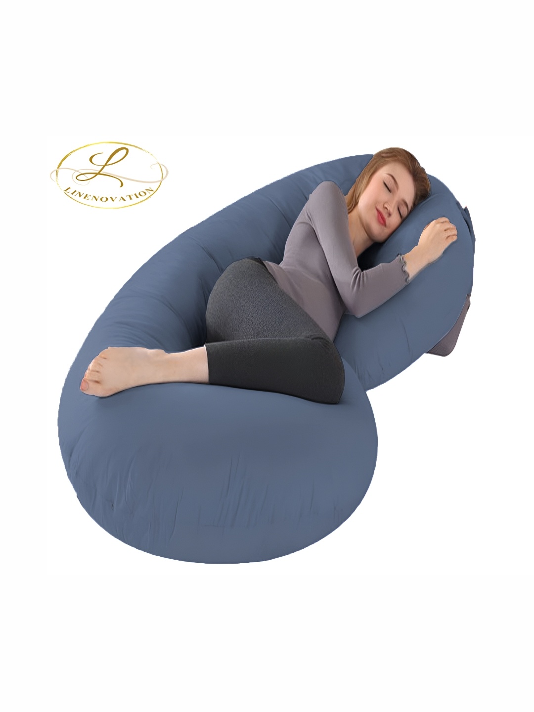 

LINENOVATION Blue Fibre Filled Lightweight Maternity Pillow