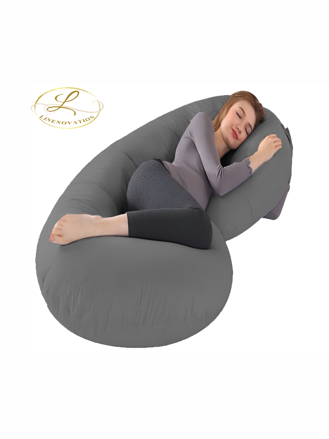

LINENOVATION Grey Fibre Filled Lightweight Maternity Pillow