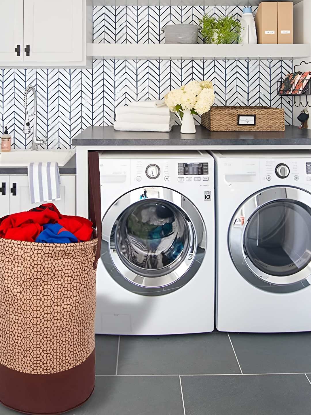 

CASA-NEST Brown & Beige Printed Foldable Laundry Bag