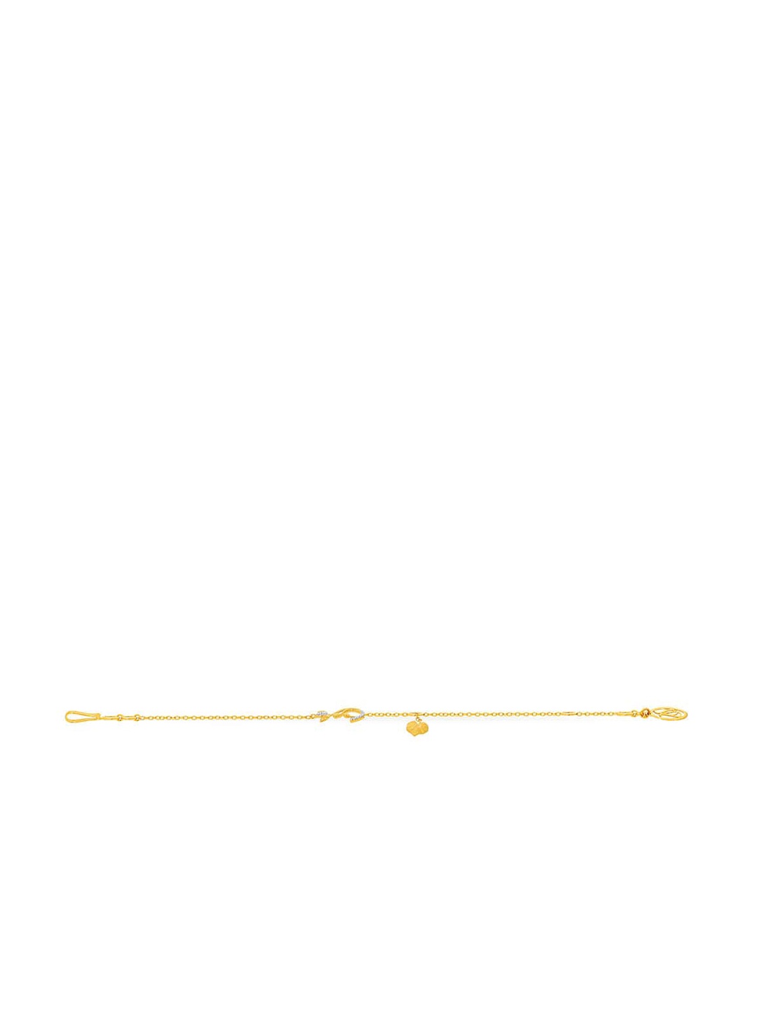 

SENCO 14KT Gold Artistic Lotus Diamond Studded Bracelet-1.7 gm