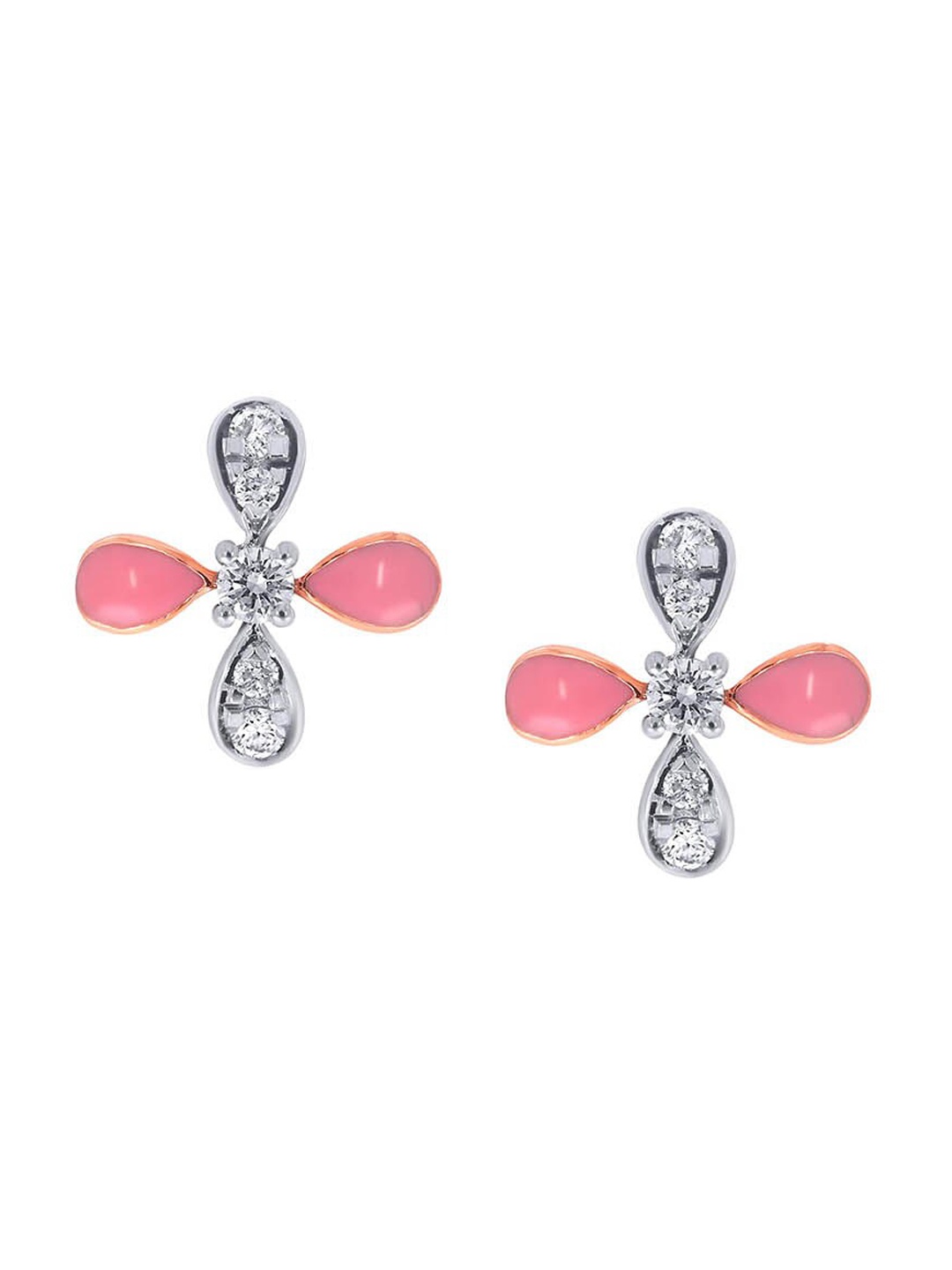 

SENCO Kids 14KT Rose Gold Diamonds Stud Earrings-1.0 gm