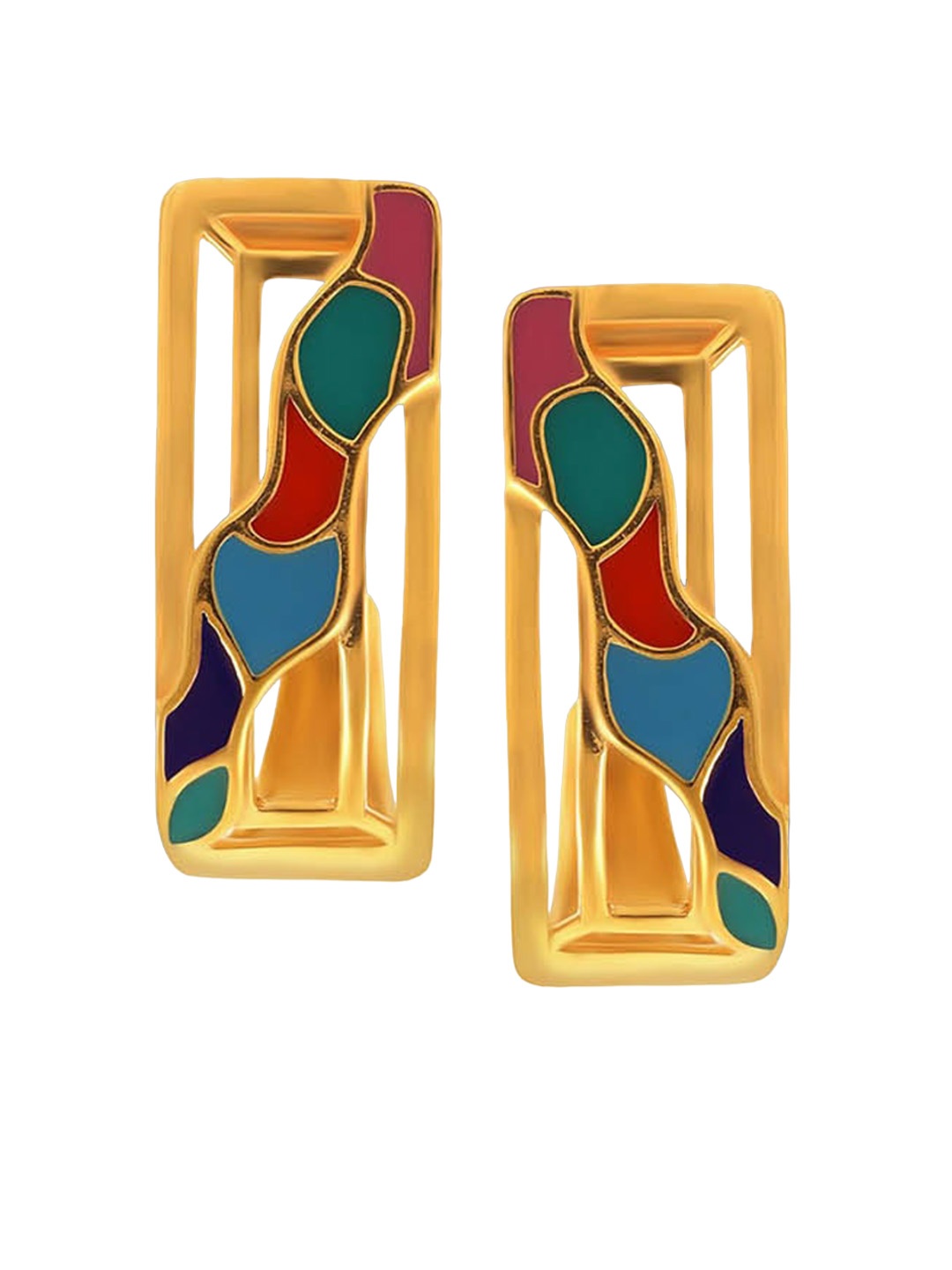 

SENCO 22KT Gold Vibrant Stream Stud Earrings-3.2 gm