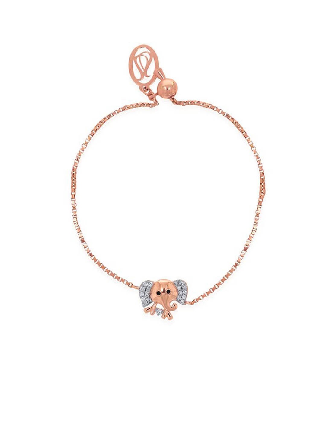 

SENCO Kids 14KT Rose Gold Mickey Diamond Studded Bracelet-2.0 gm