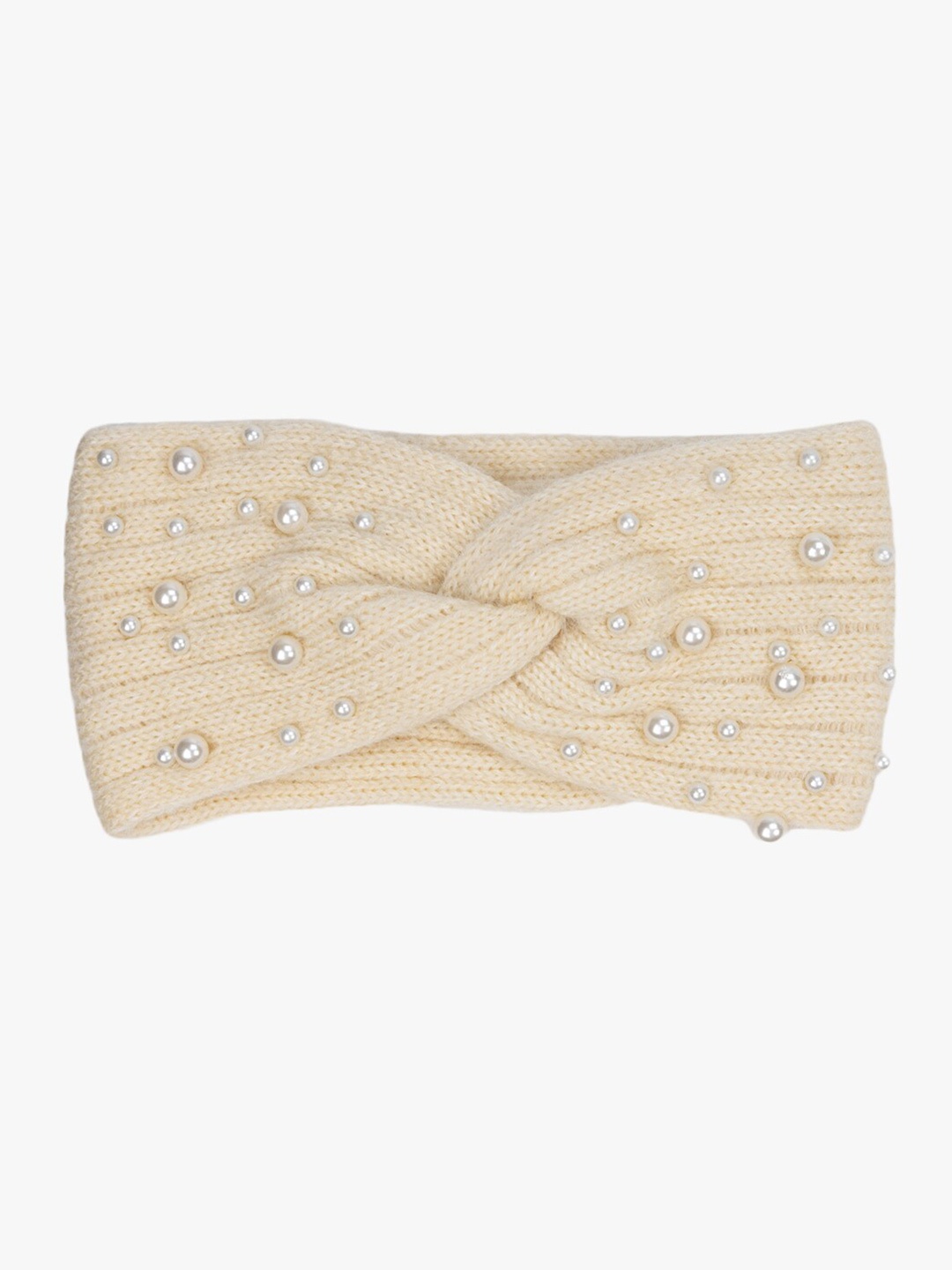 

Kazo Twisted Headband With Beads, Cream