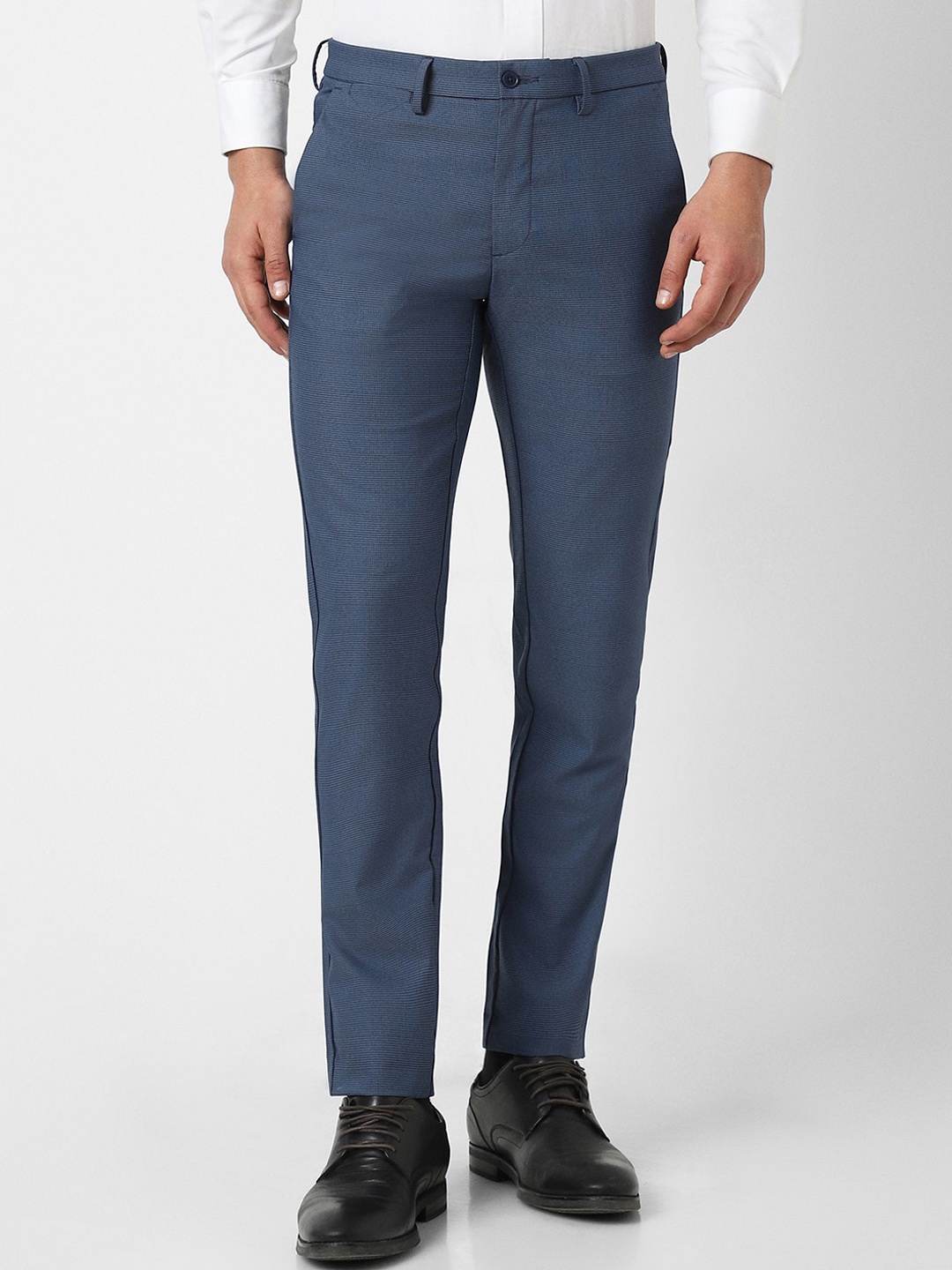 

Van Heusen Men Slim Fit Mid-Rise Formal Trouser, Blue