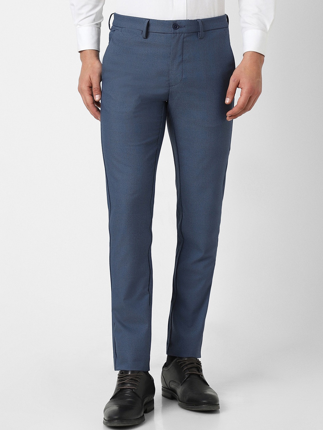 

Van Heusen Men Slim Fit Mid-Rise Formal Trouser, Blue