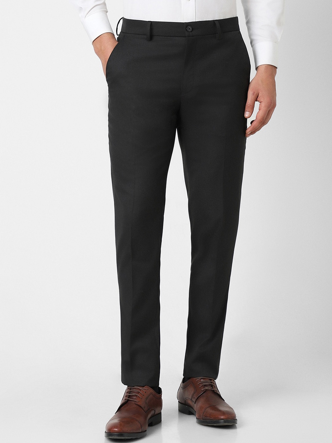 

Van Heusen Men Slim Fit Mid-Rise Formal Trouser, Charcoal