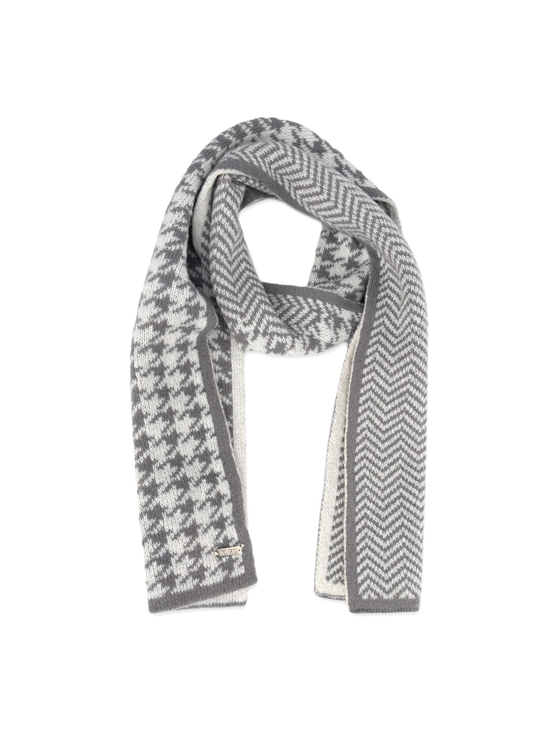 

Kazo Checked Acrylic Scarf, Grey