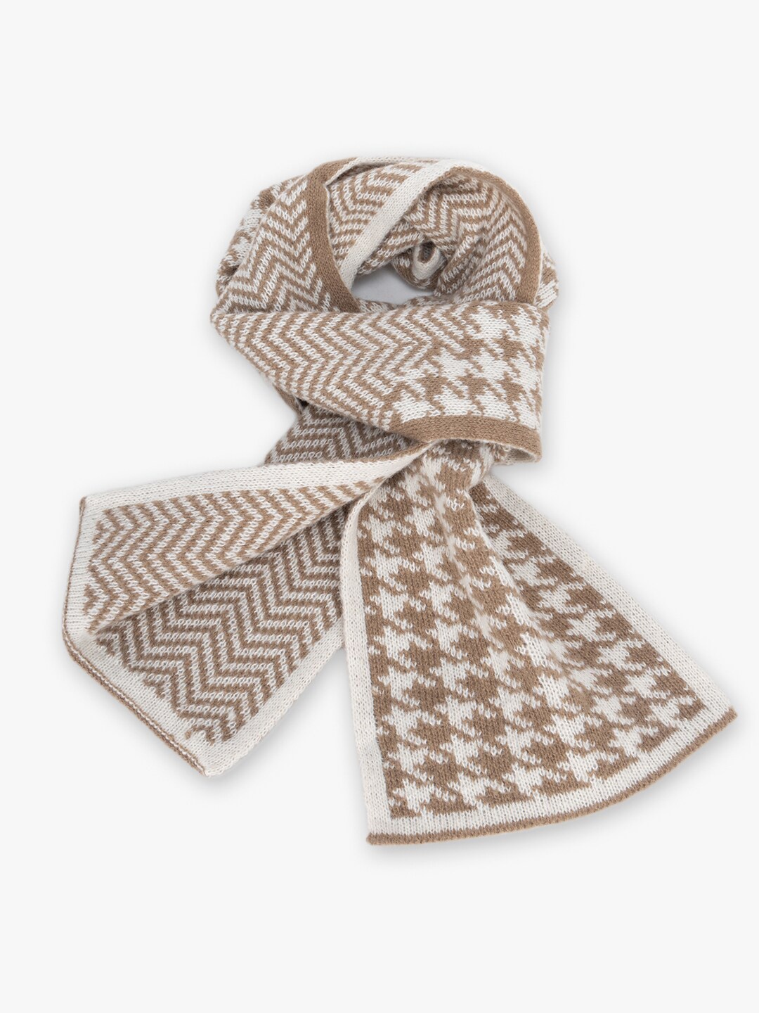 

Kazo Checked Acrylic Scarf, Beige