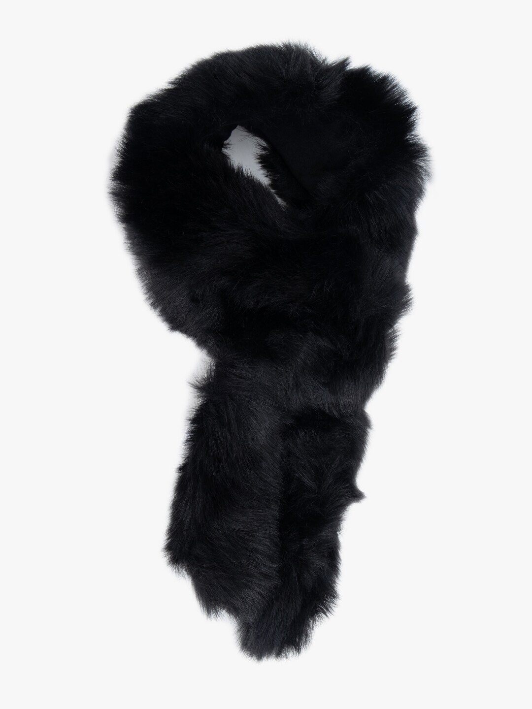 

Kazo Women Fur Woolen Scarf, Black