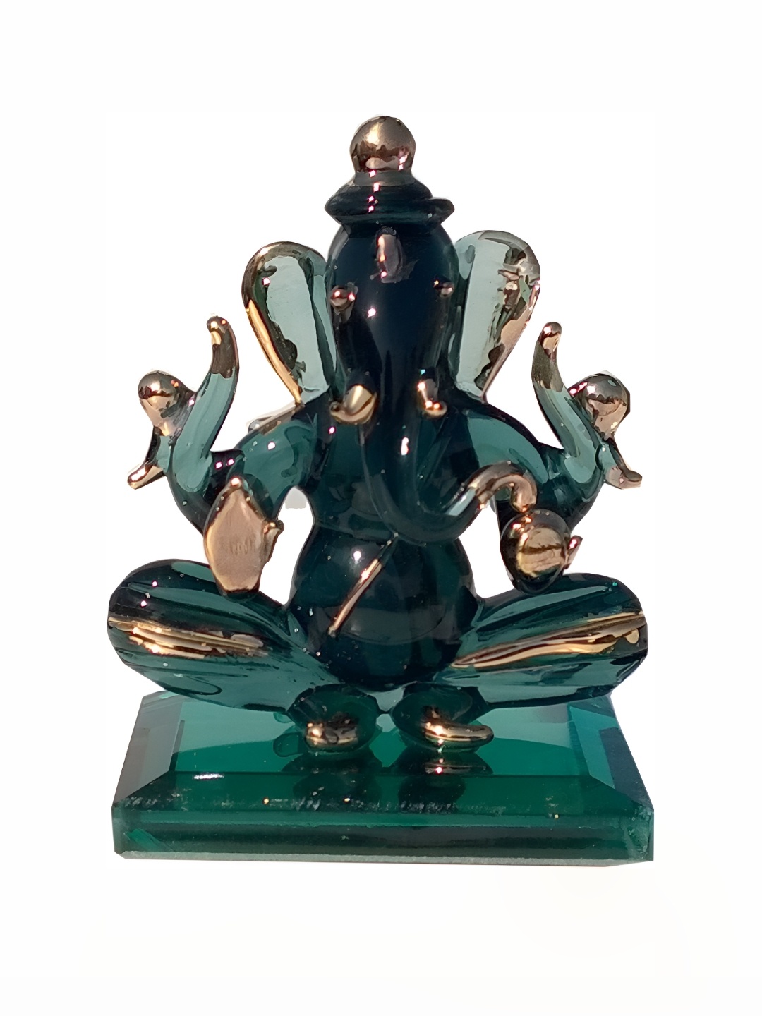 

Afast Green Ganesha Glass Idol Showpiece