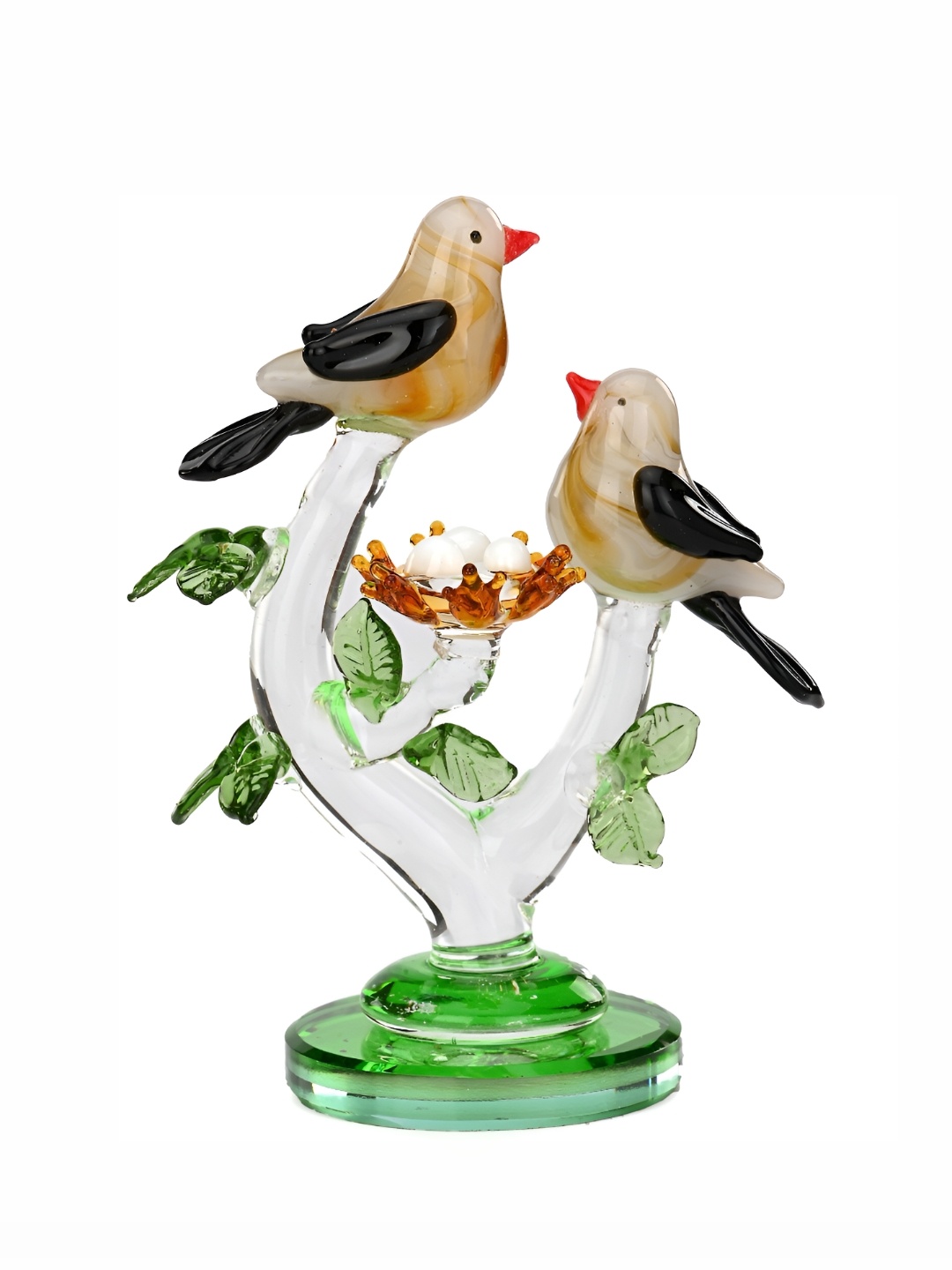 

Afast Green Brown Bird Couple Showpiece