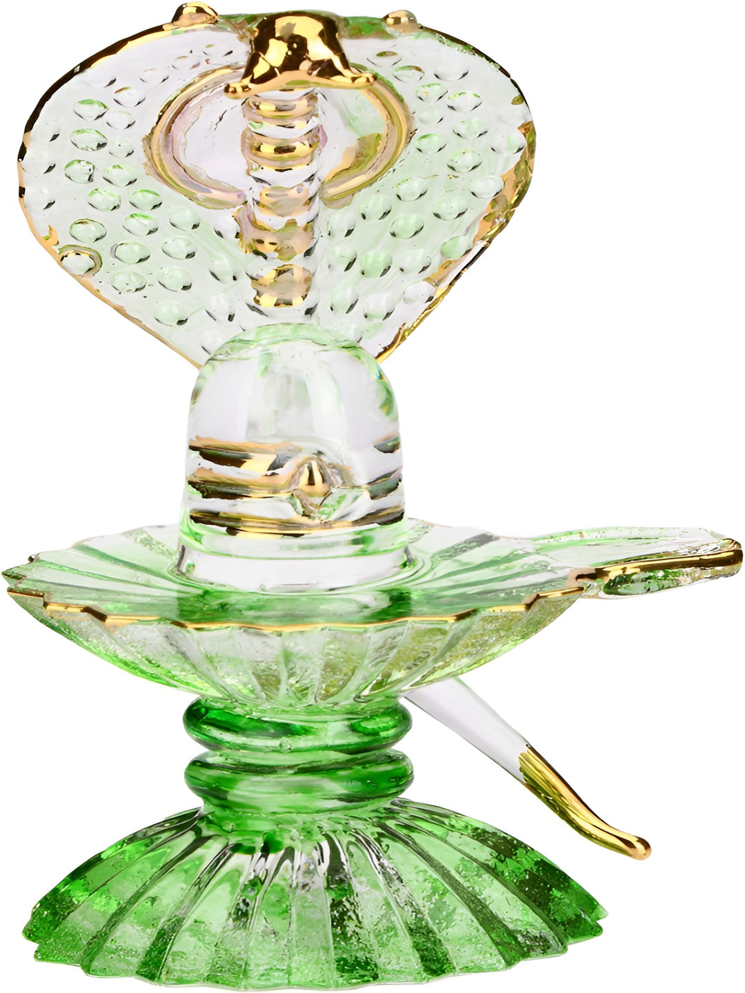 

Afast Transparent Green Shivling Glass Idol Showpiece