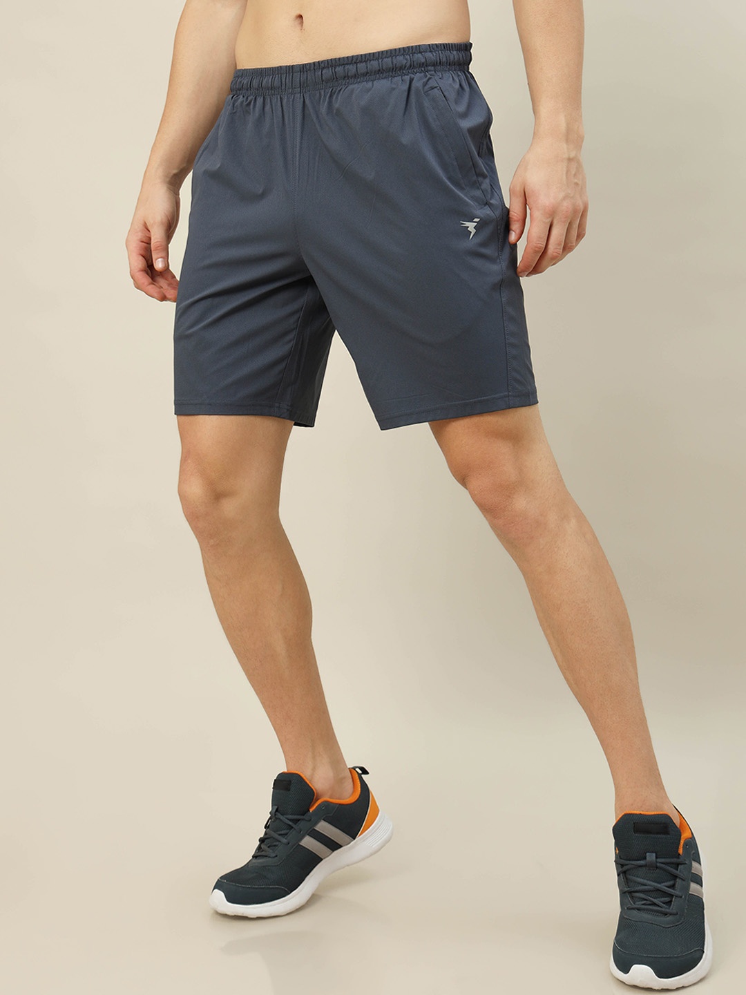

Technosport Men Slim Fit Mid-Rise Rapid-Dry Sports Shorts, Grey