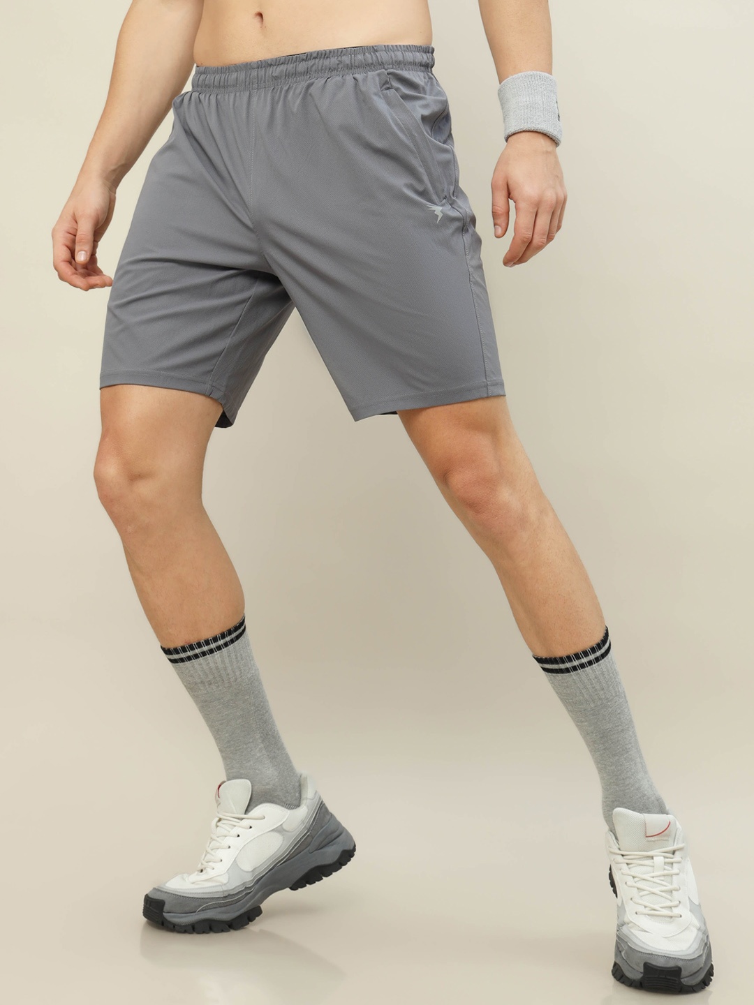 

Technosport Men Slim Fit Rapid Dry Sports Shorts, Grey