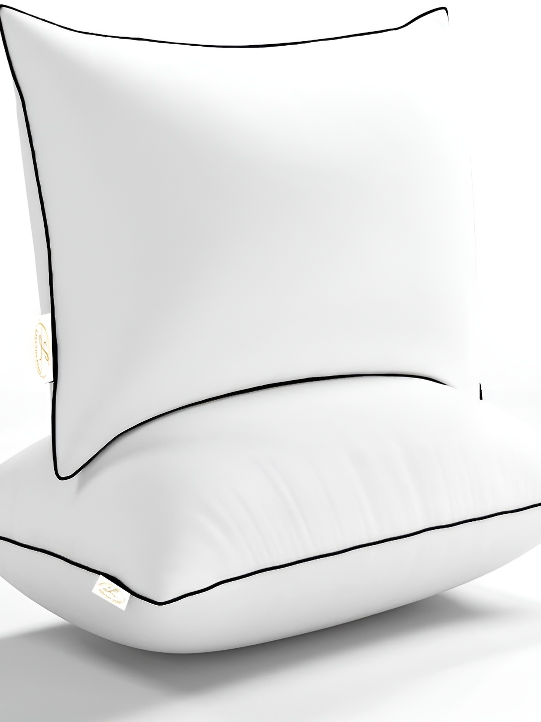 

LINENOVATION White & Black 2 Pieces Fibre Filled Lightweight Sleep Pillow