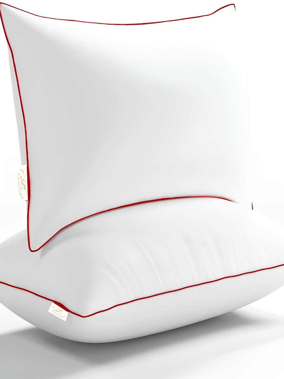 

LINENOVATION Red & White 2 Pieces Fibre Filled Lightweight Sleep Pillows