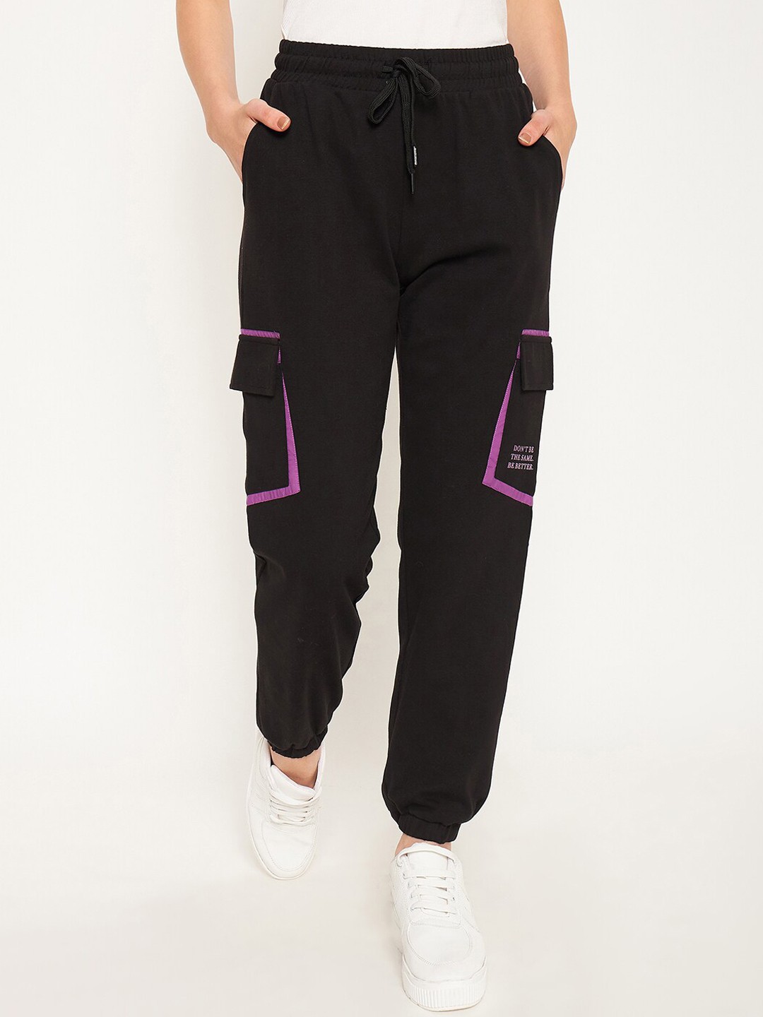 

MADAME M SECRET Women Regular Fit Cotton Jogger, Black