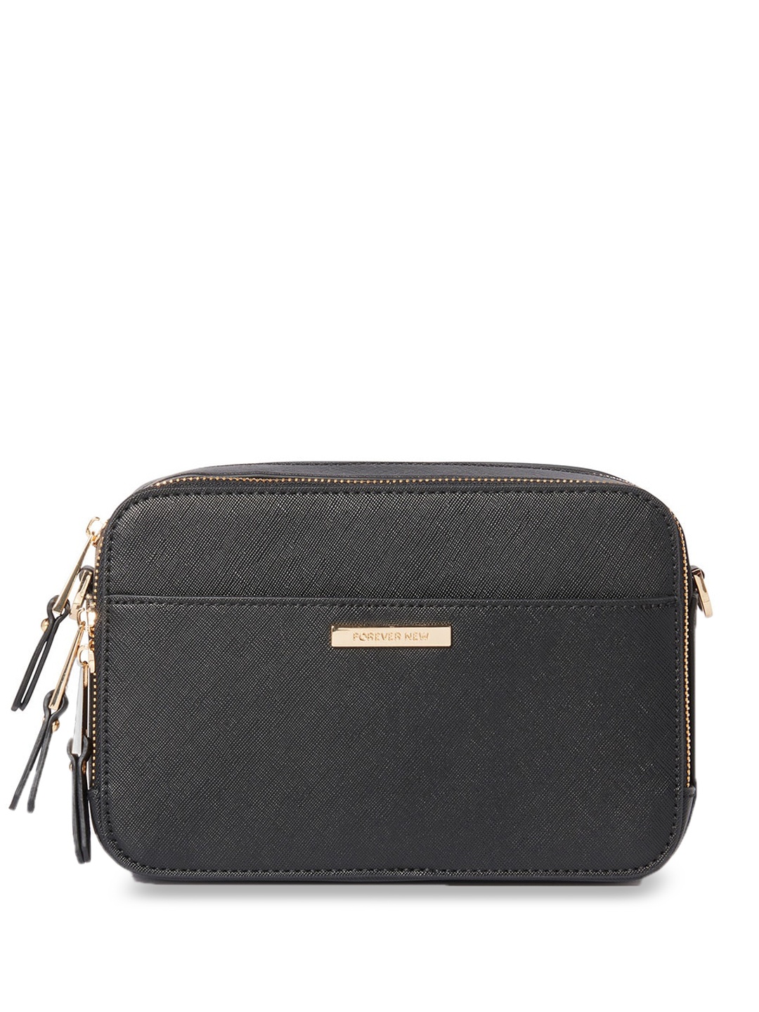 

Forever New Textured Crossbody Sling Bag, Black
