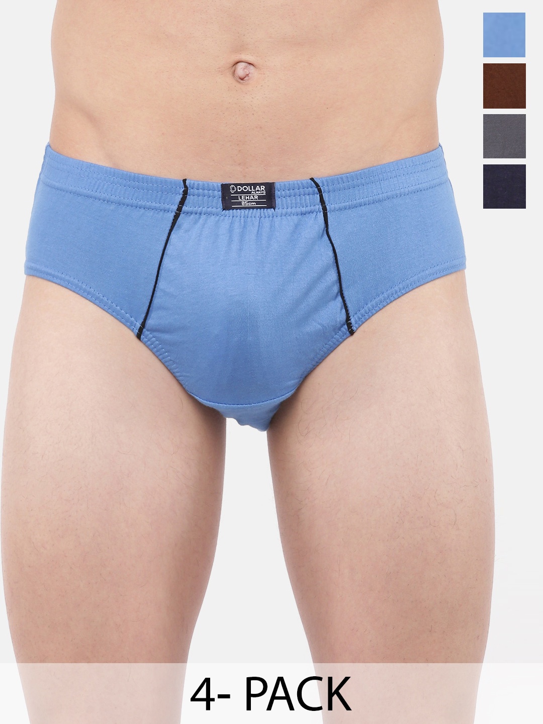 

Dollar Pack Of 3 Assorted Pure Cotton Basic Briefs MLHBR-01-PO3-ASST, Blue