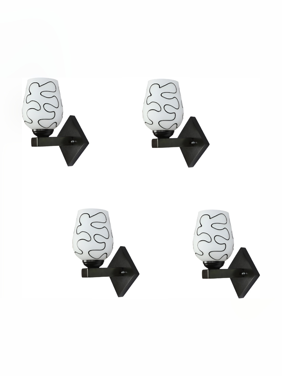 

Afast Black & White 4 Pieces Bell Shaped Glass Wall Lamps
