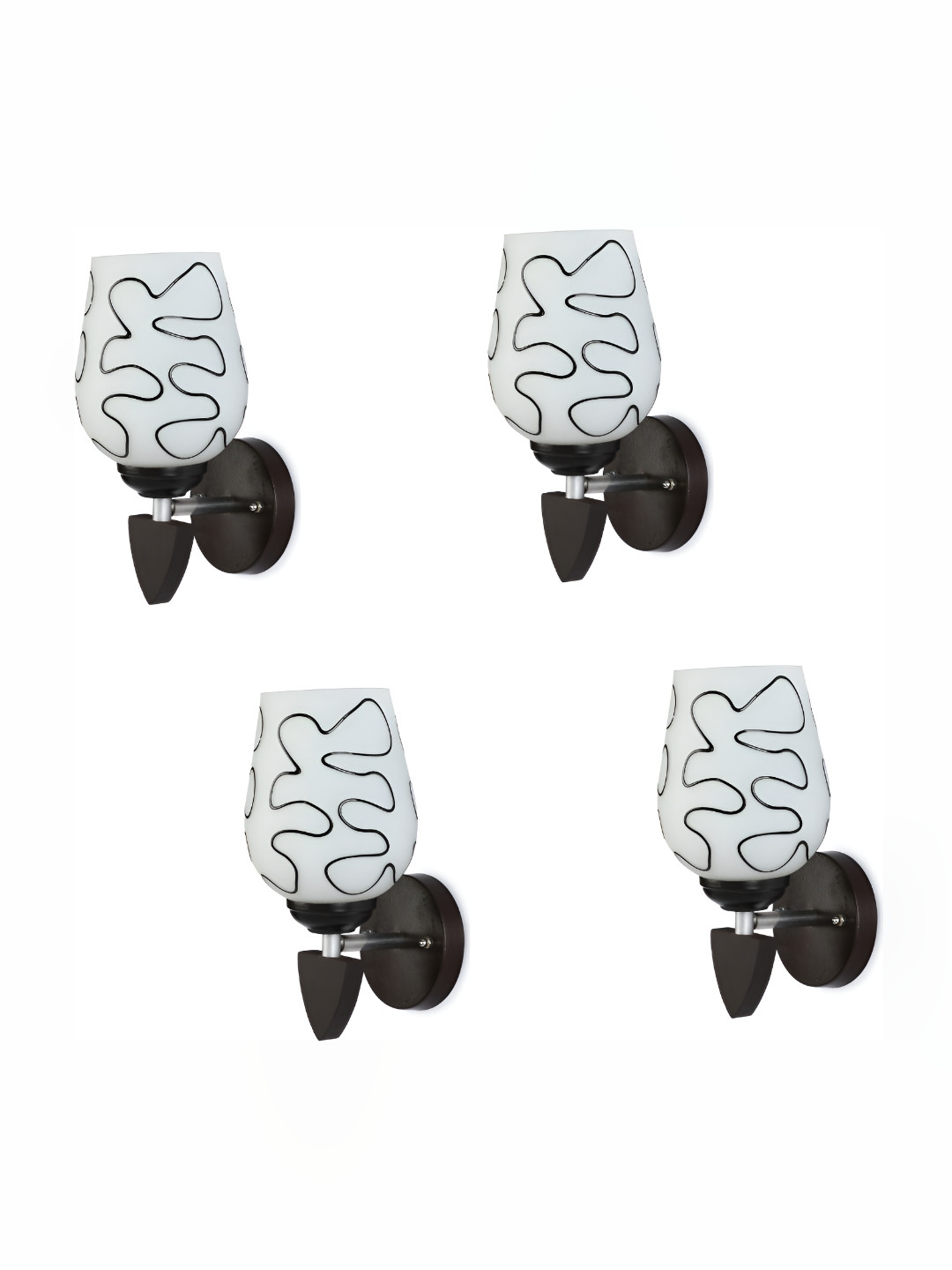 

Afast Black & White 4 Pcs Printed Contemporary Glass Wall Lamp