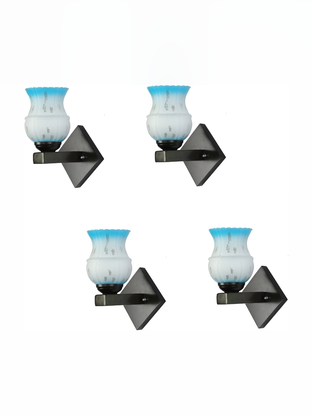 

Afast Blue & White 4 Pieces Printed Abstract Shaped Glass Contemporary Wall Lamp