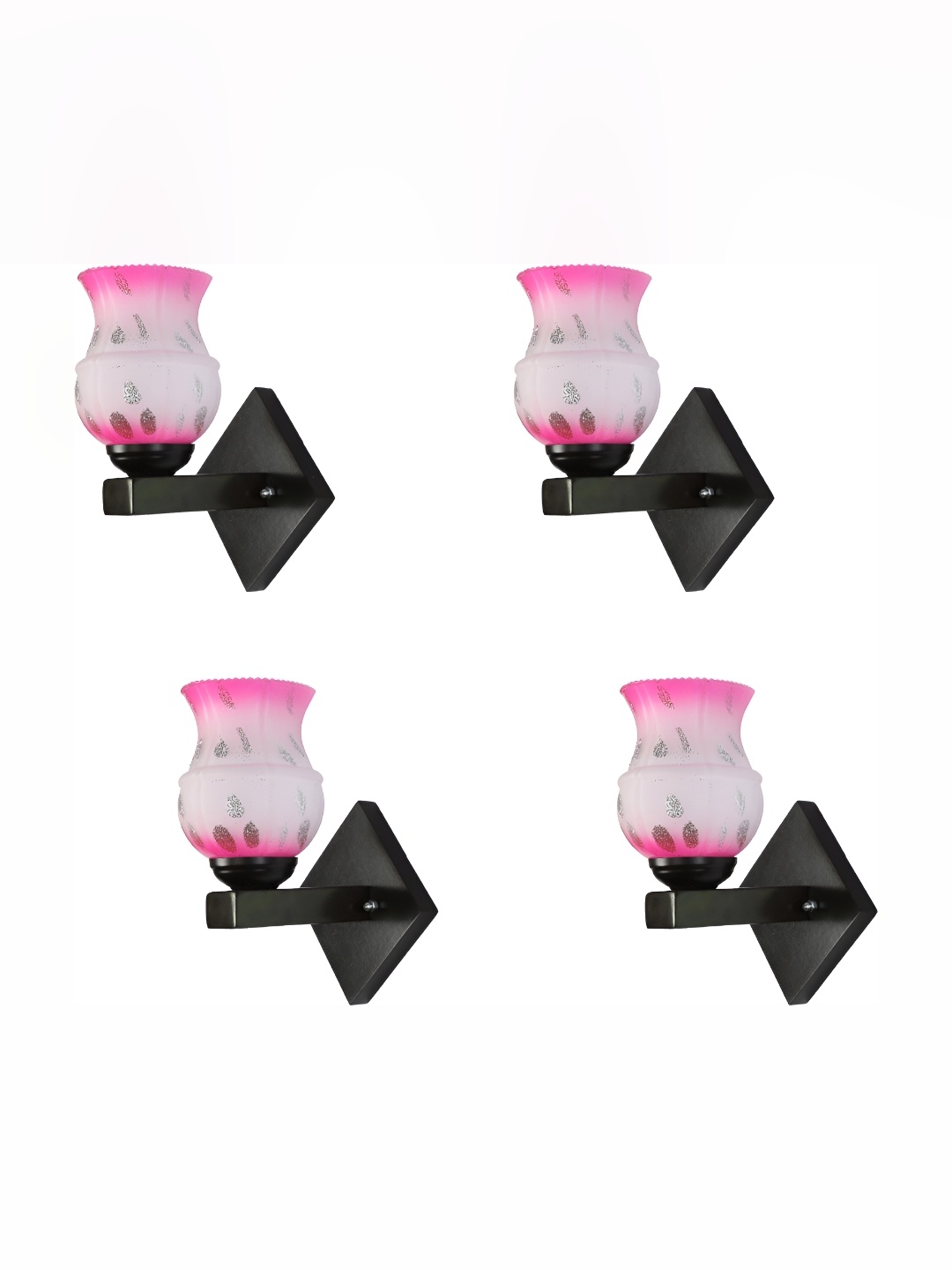 

Afast Pink & White 4 Pieces Printed Abstract Shaped Glass Contemporary Wall Lamp