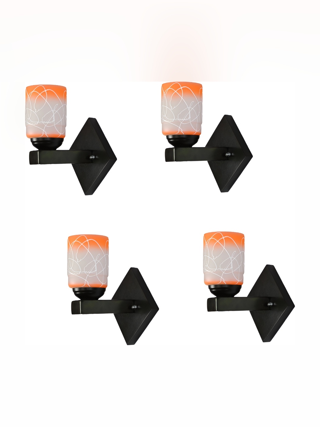 

Afast Orange & White 4 Pieces Glass Wall Lamp