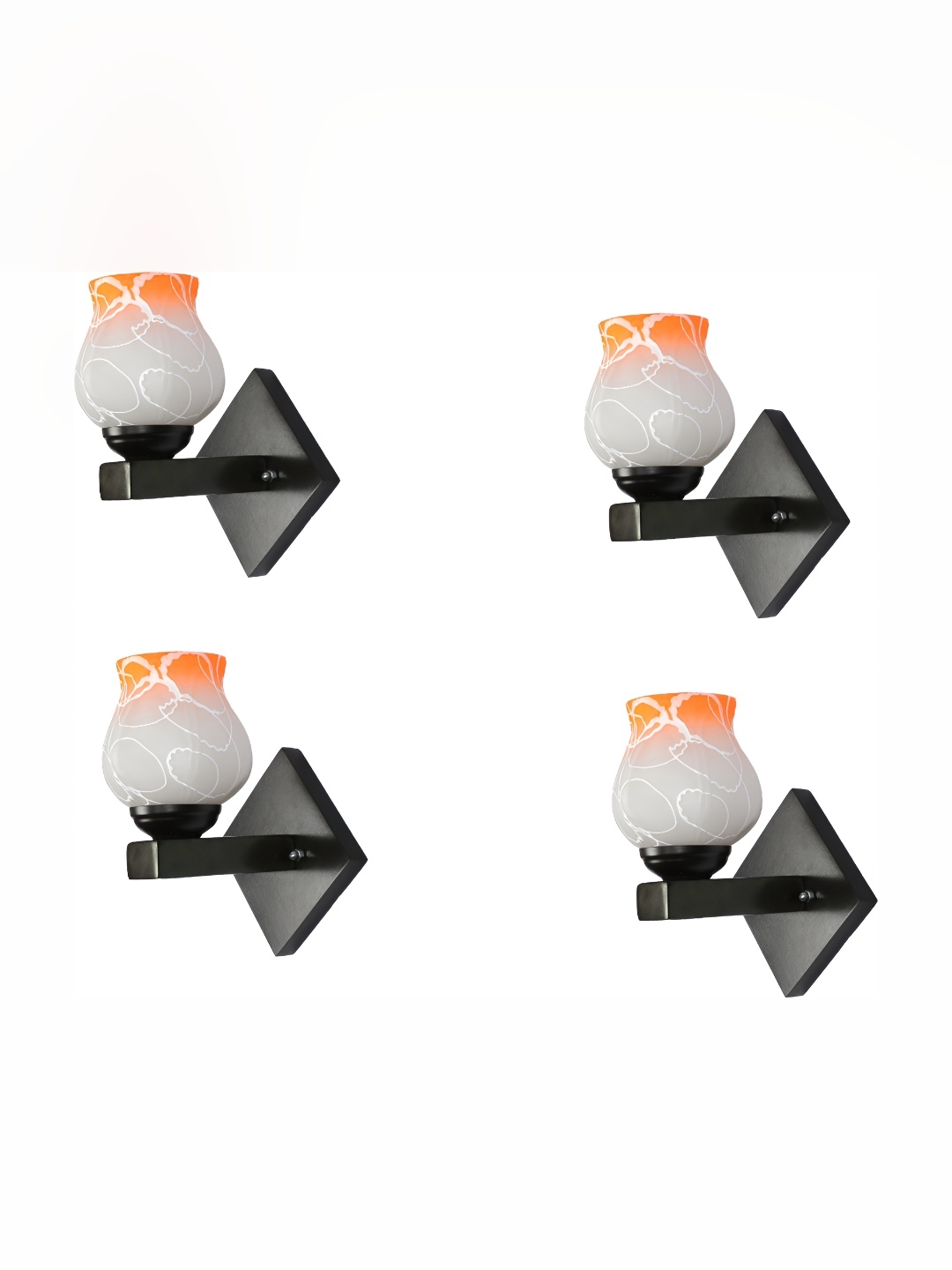 

Afast Orange & White 4Pcs Textured Glass Wall Lamp