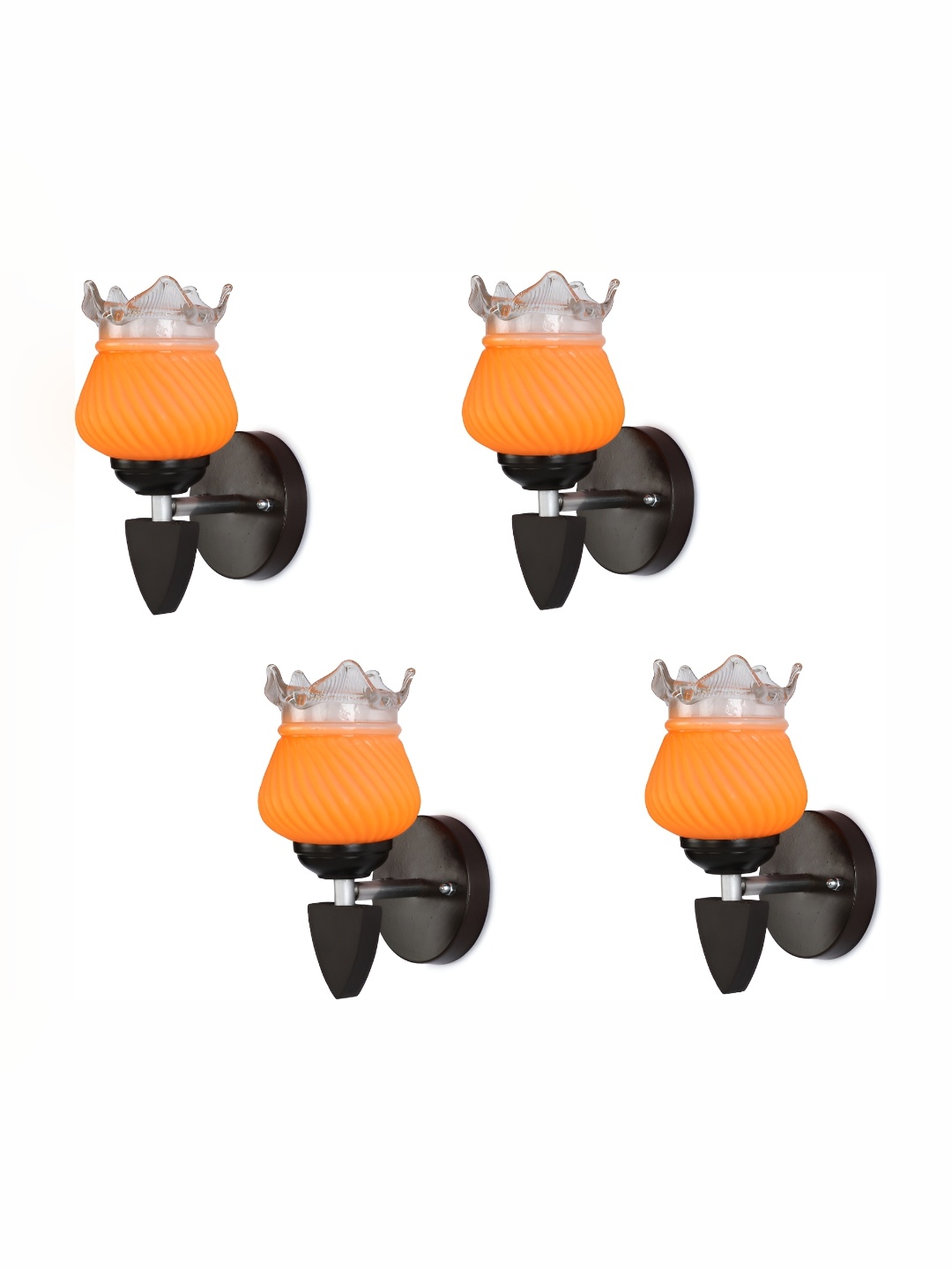 

Afast Orange and Black 4 Pieces Glass Wall Lamps