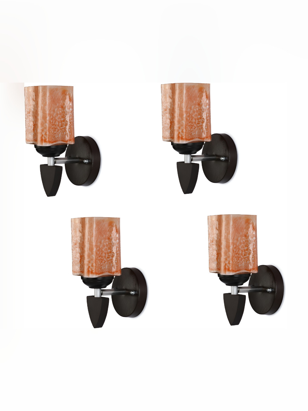 

Afast Orange & Black 4 Pieces Printed Contemporary Glass Wall Lamps