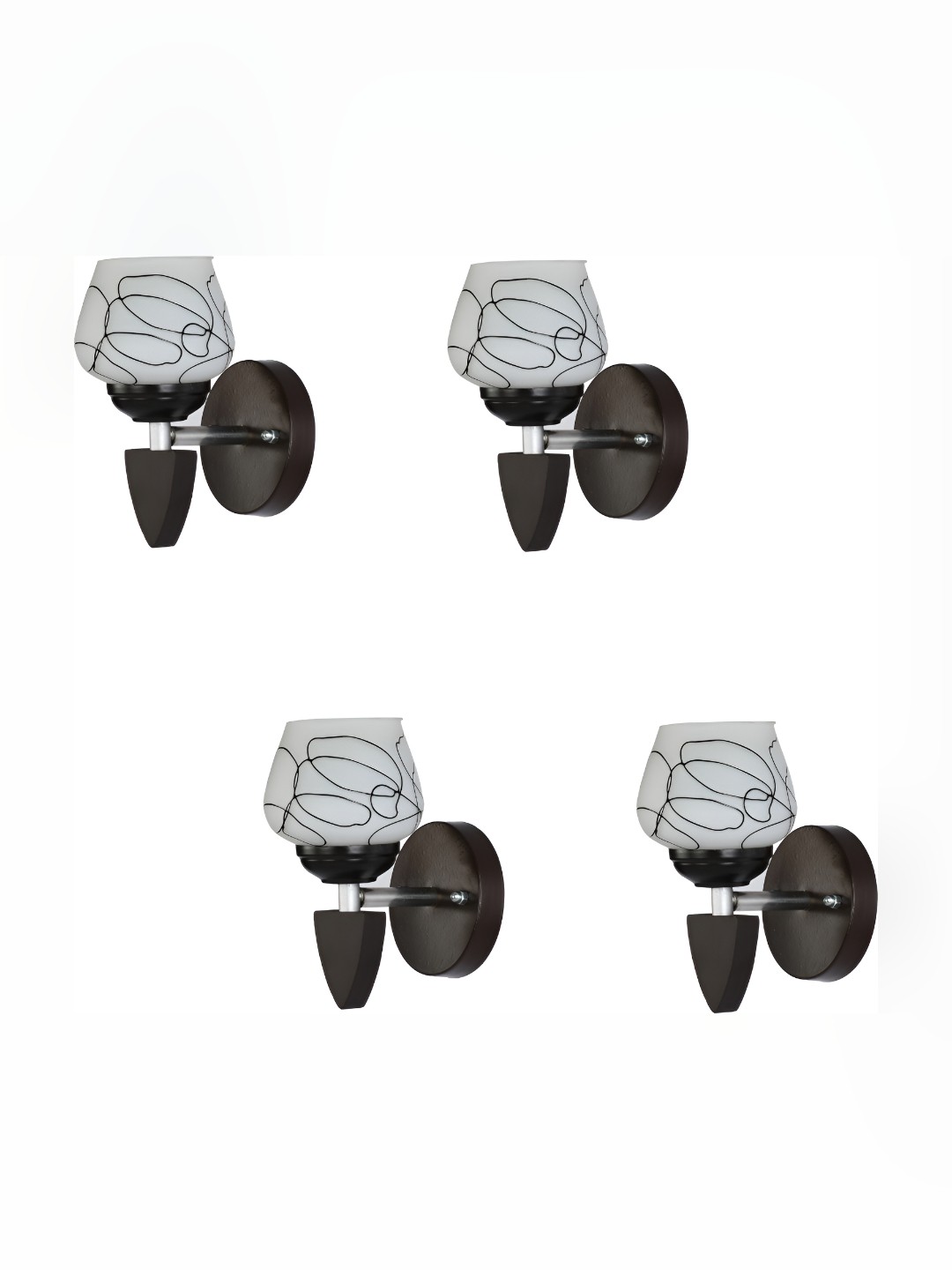 

Afast Black & White 4 Pieces Printed Contemporary Glass Wall Lamps
