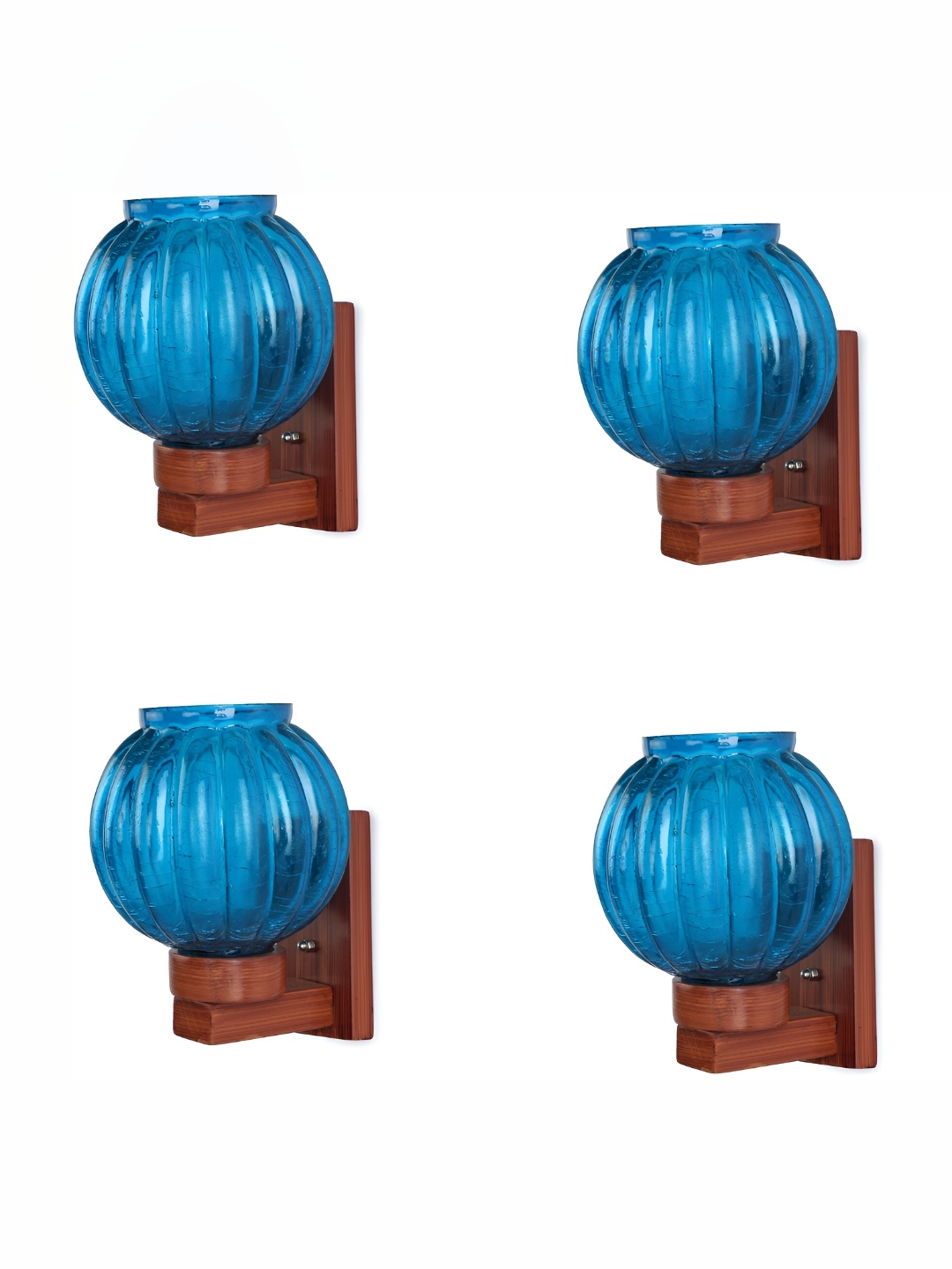

Afast Blue & Brown 4 Pieces Textured Contemporary Glass Wall Lamps
