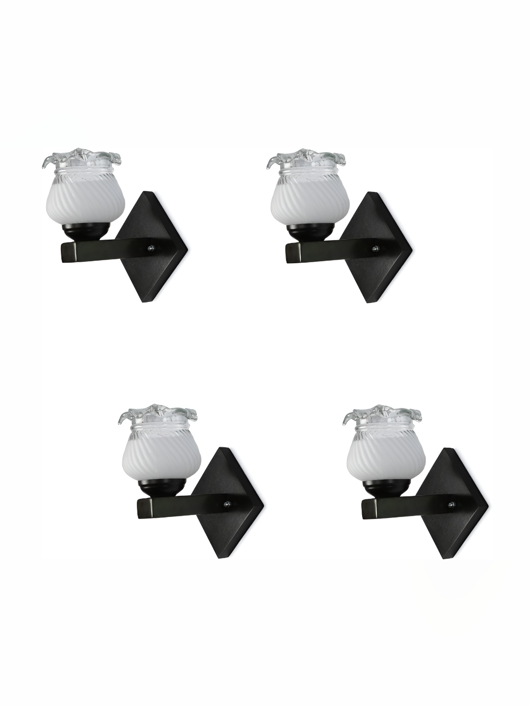 

Afast White & Black 4 Pieces Textured Contemporary Glass Wall Lamps