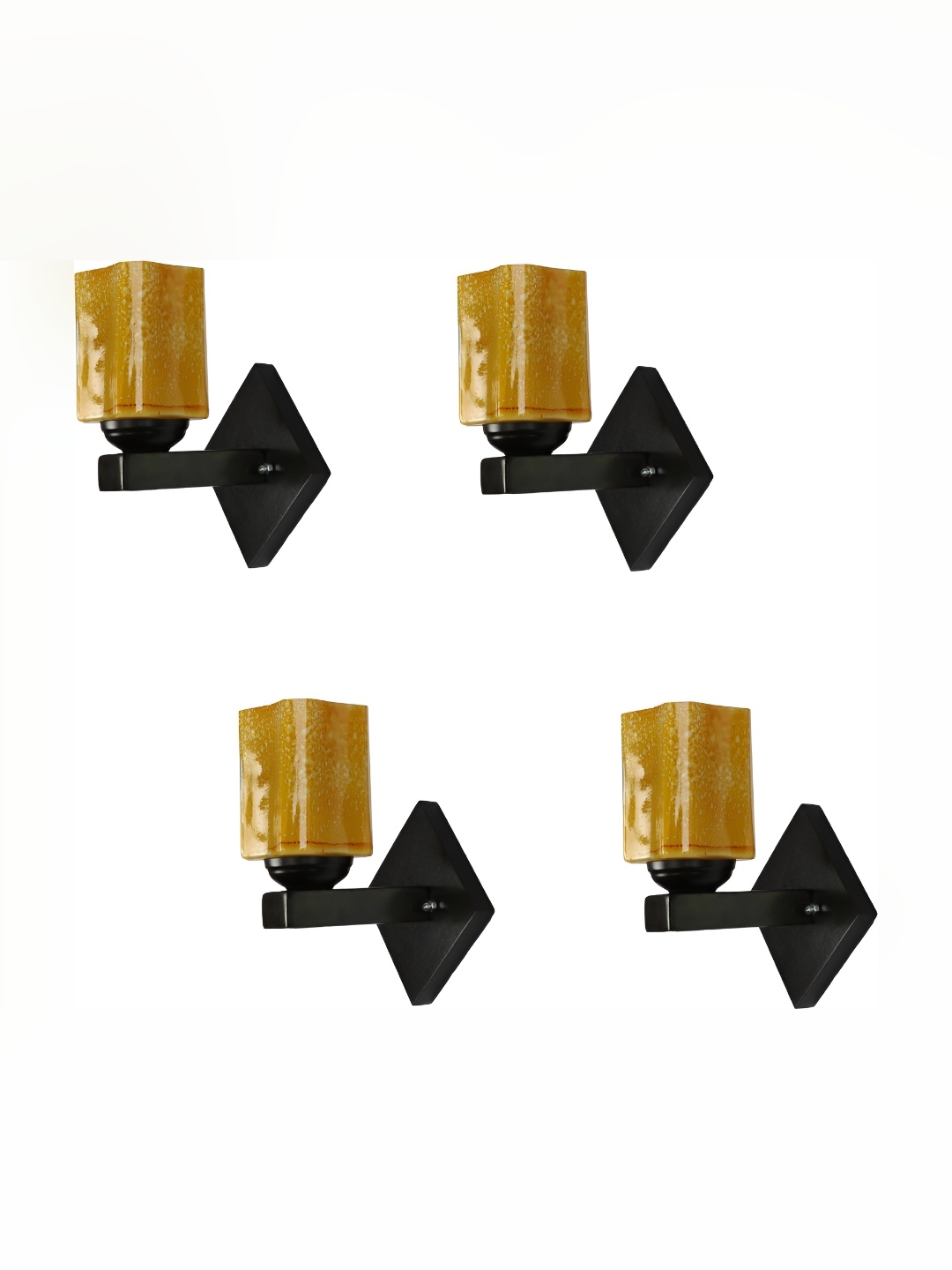 

Afast Yellow & Black 4 Pieces Printed Contemporary Glass Wall Lamps