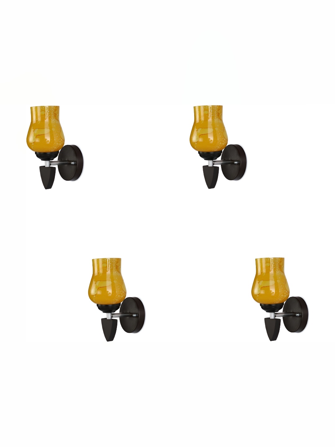 

Afast Yellow & Black 4 Pieces Printed Contemporary Glass Wall Lamps