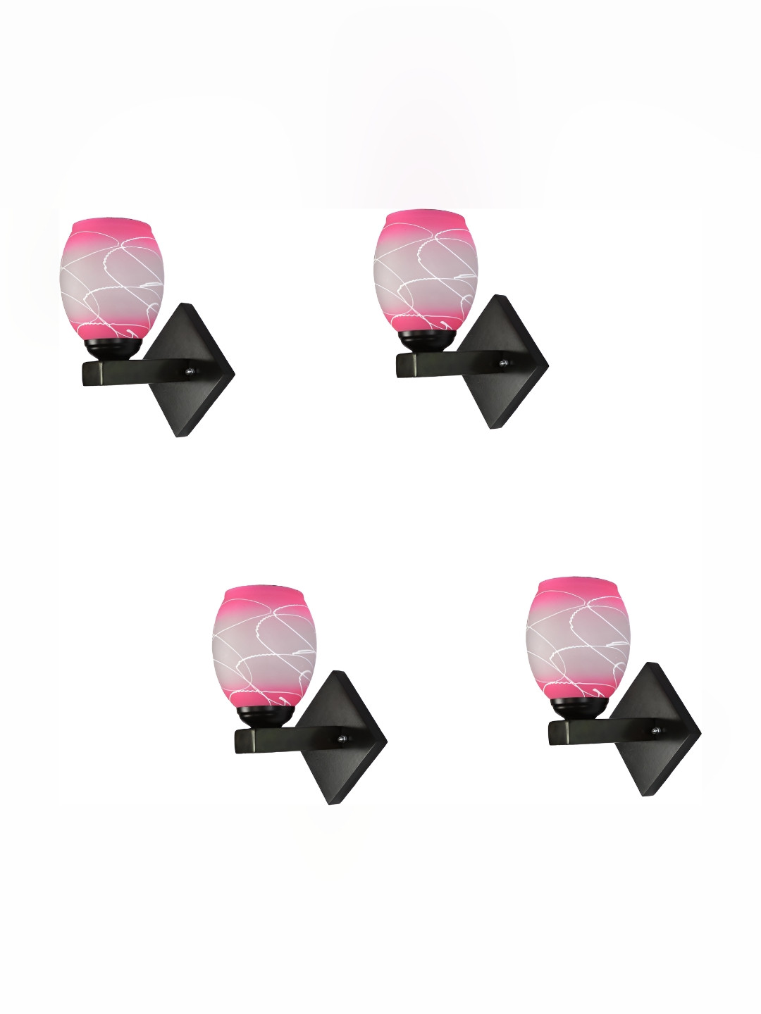 

Afast White & Pink 4 Pieces Printed Contemporary Glass Wall Lamp